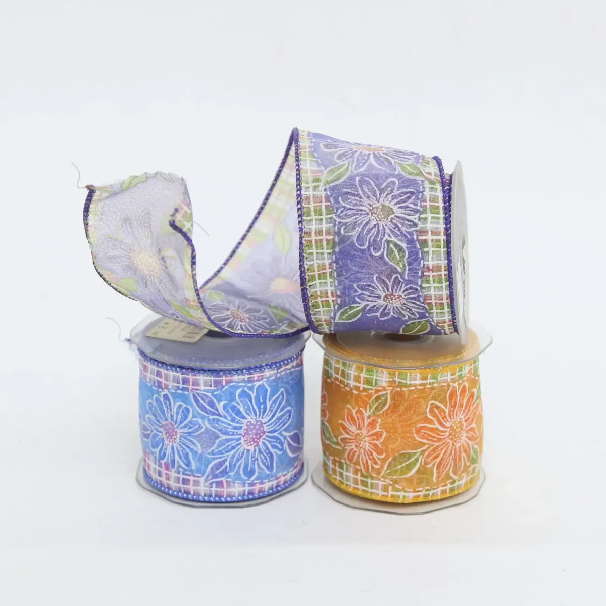 Flower Drawing Organza Ribbon