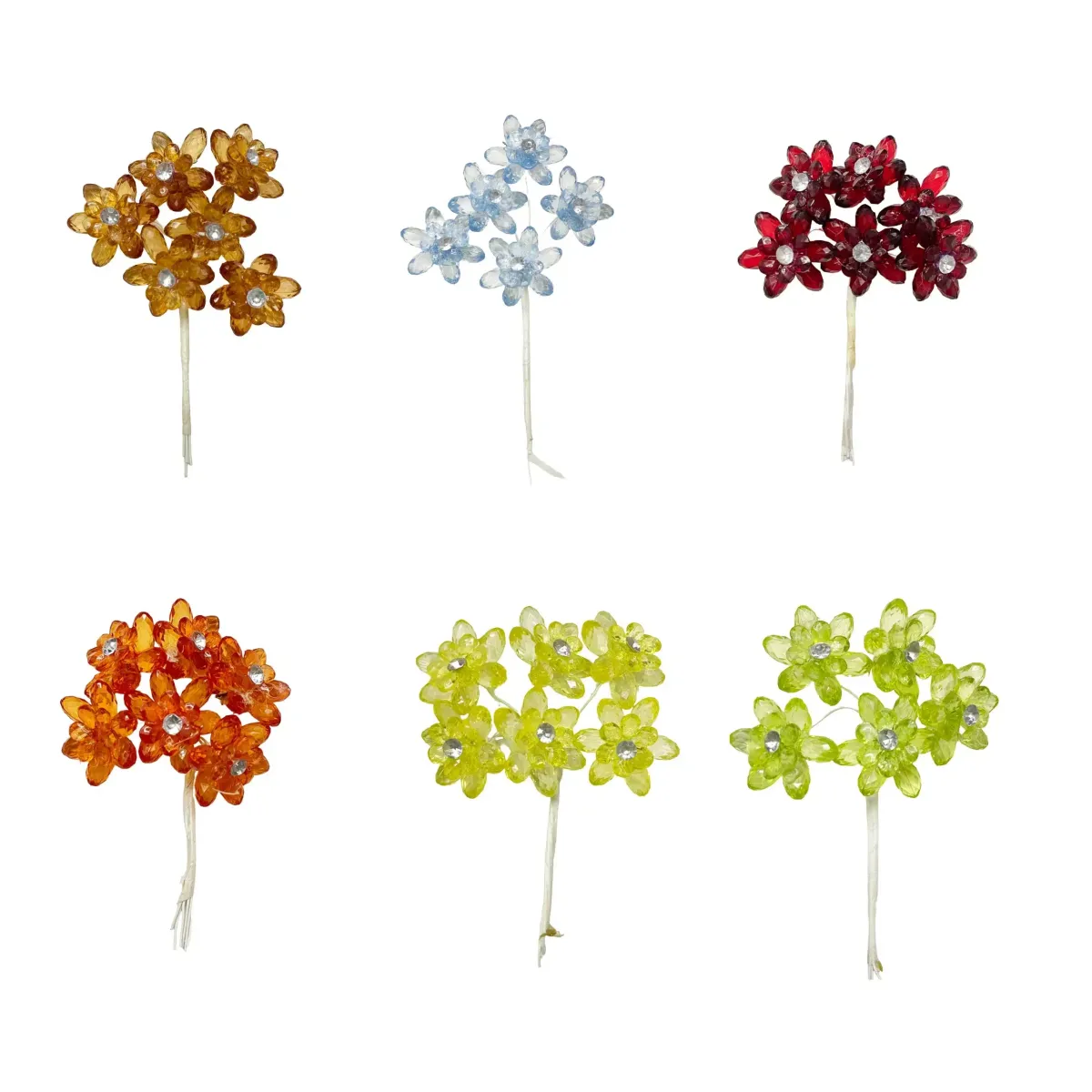 Middle Strass Glass Flower Motif 8cm Floral Decoration