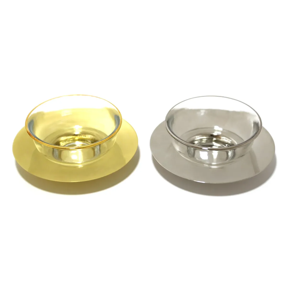 Coaster Set with Rimmed Glass Bowl