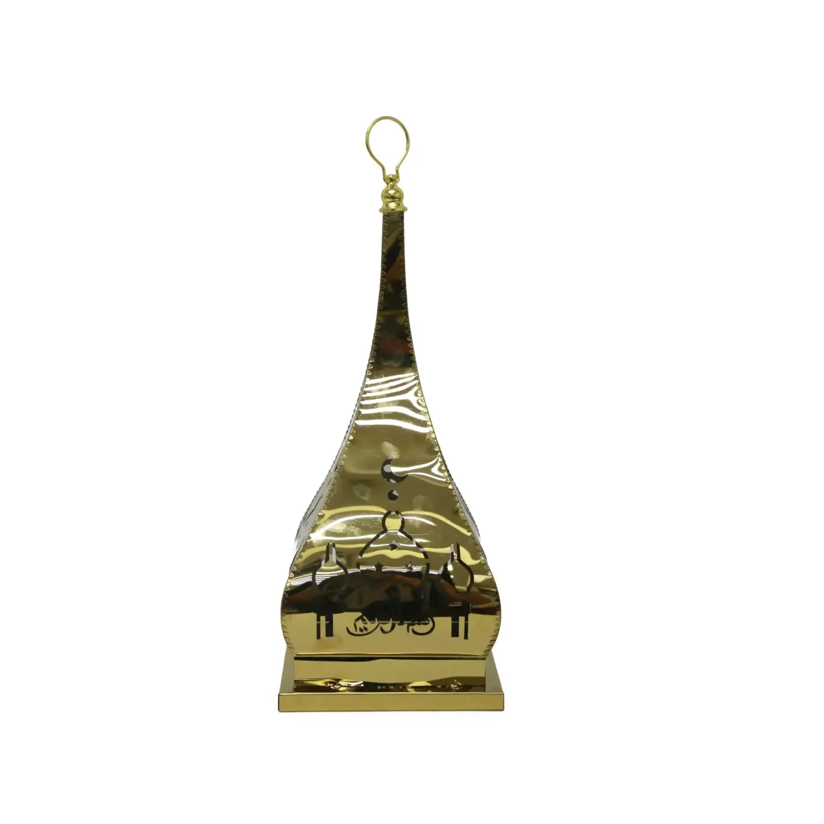 Elegant Gold Metal LED Light ‘Ramadan Kareem’ Lantern – Celebratory Ramadan Decoratives