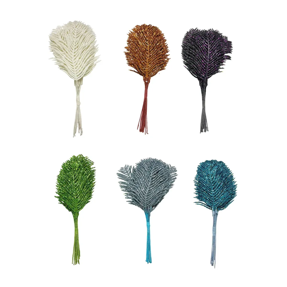 Glitter Fern Spray Bundle Decorative Stems
