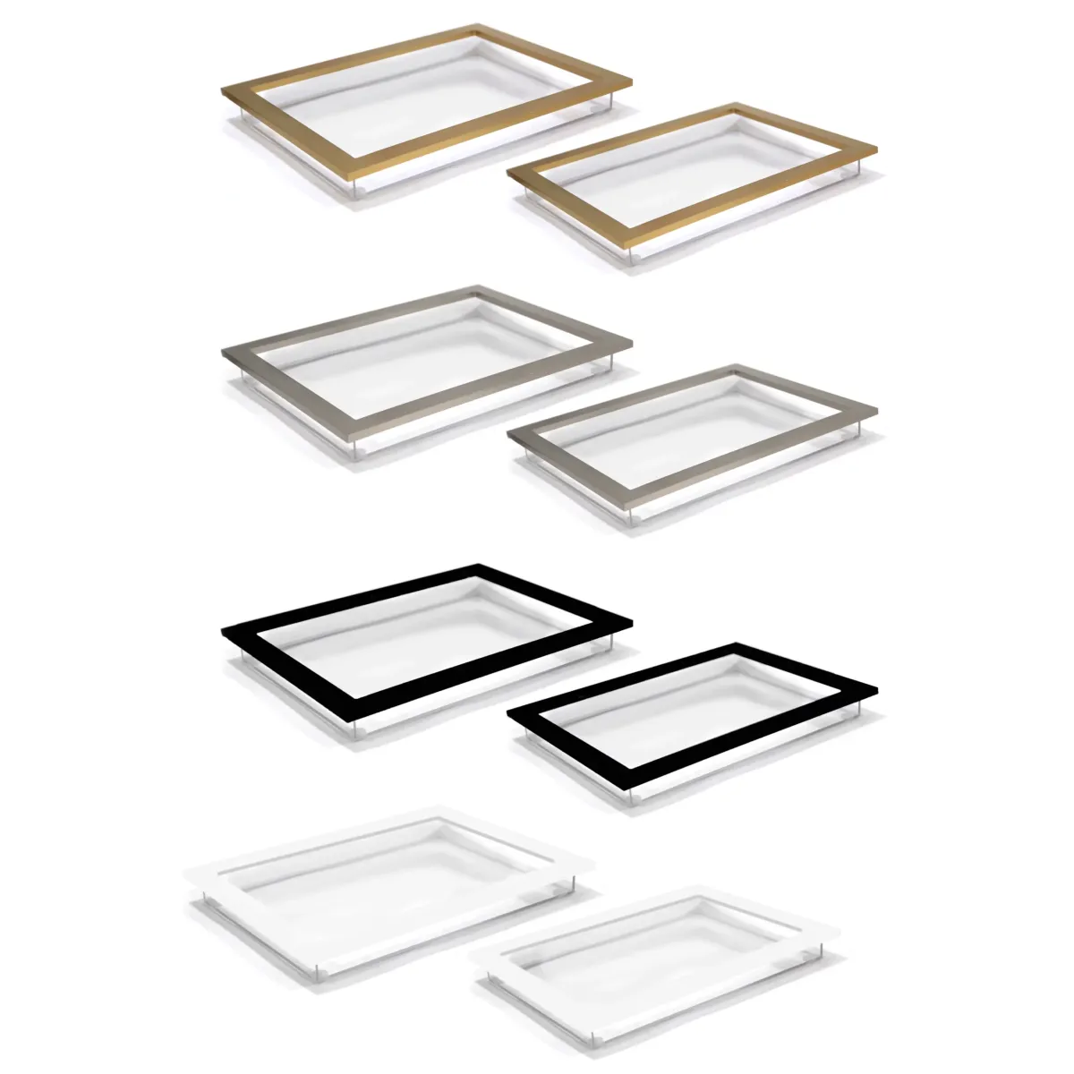 Clear Acrylic Wooden Border Tray