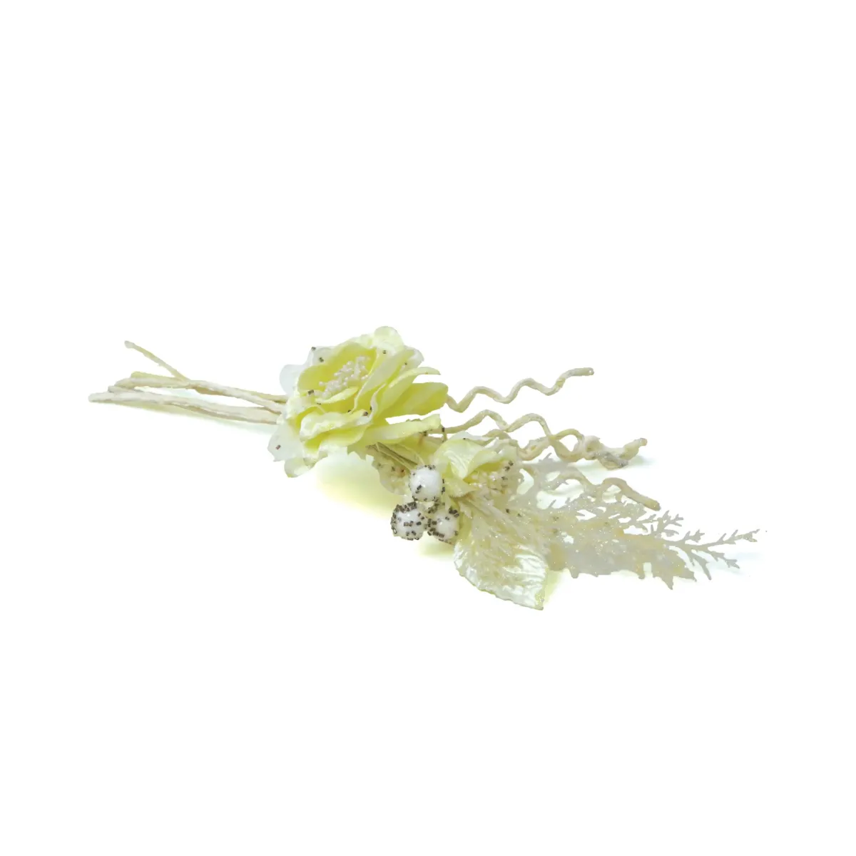 Cream Winter Floral Pick
