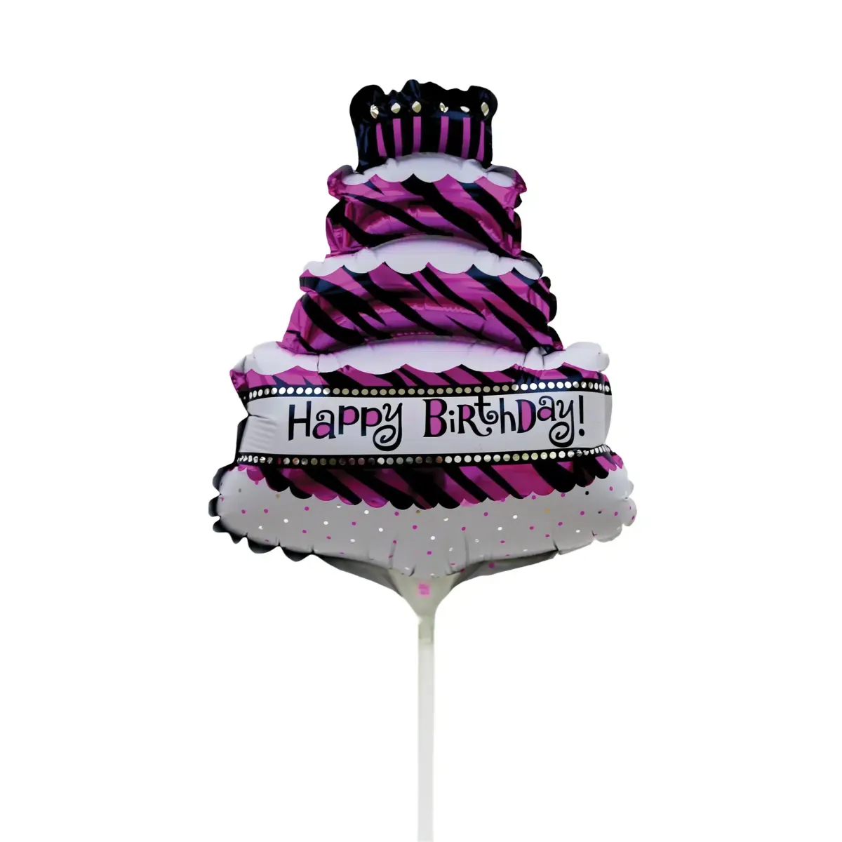 Happy Birthday Cake Foil Balloon on a Stick – Fun Accessories Party Decor | Trending Articles Party Decoration
