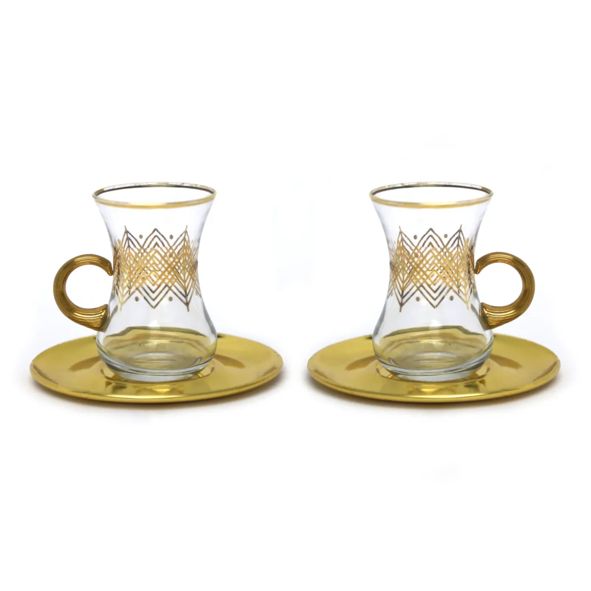Ornate Tea Cup with Gold‑Metal Saucer