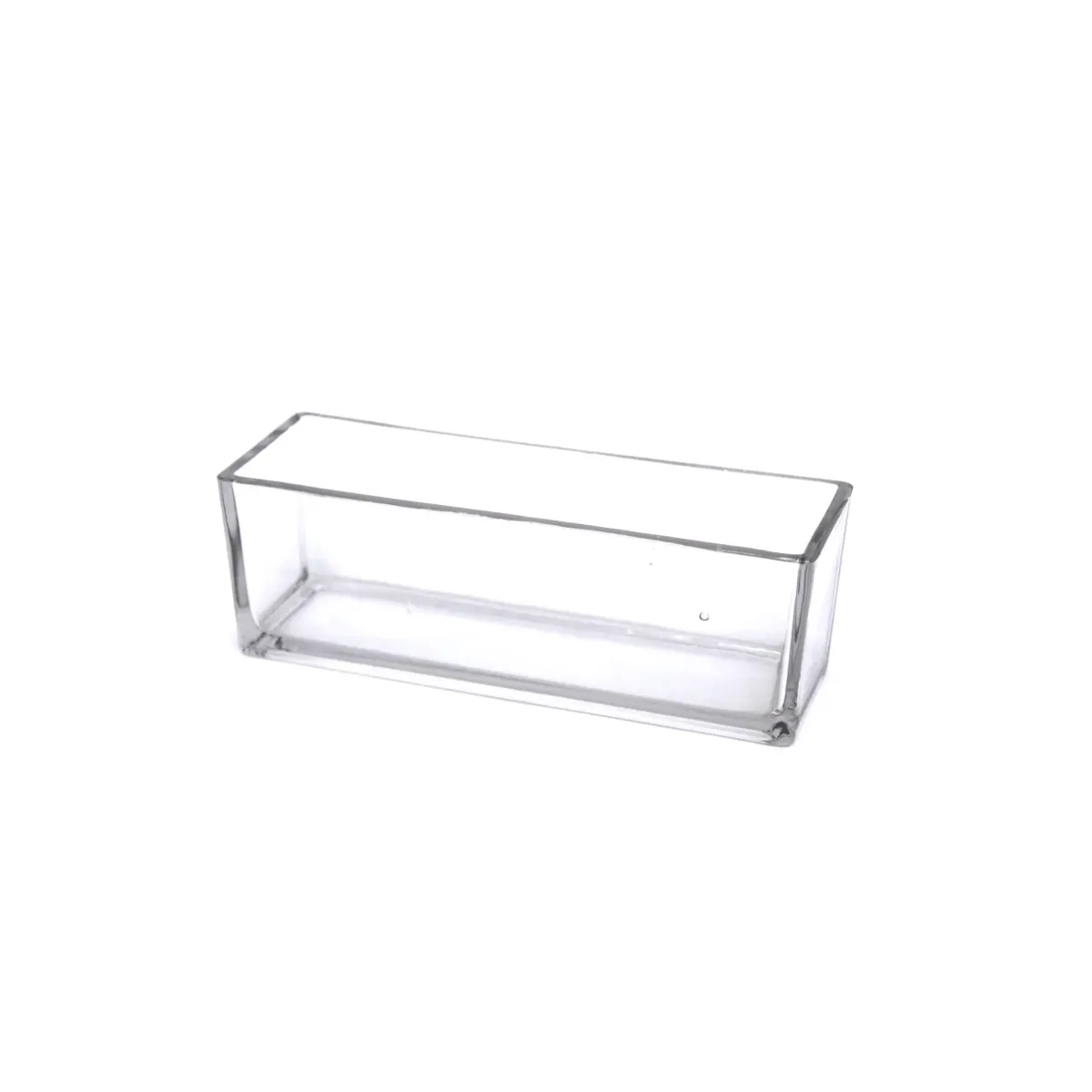Transparent Rectangle Edged Glass Pot – Add Modern Style to Your Greenery!