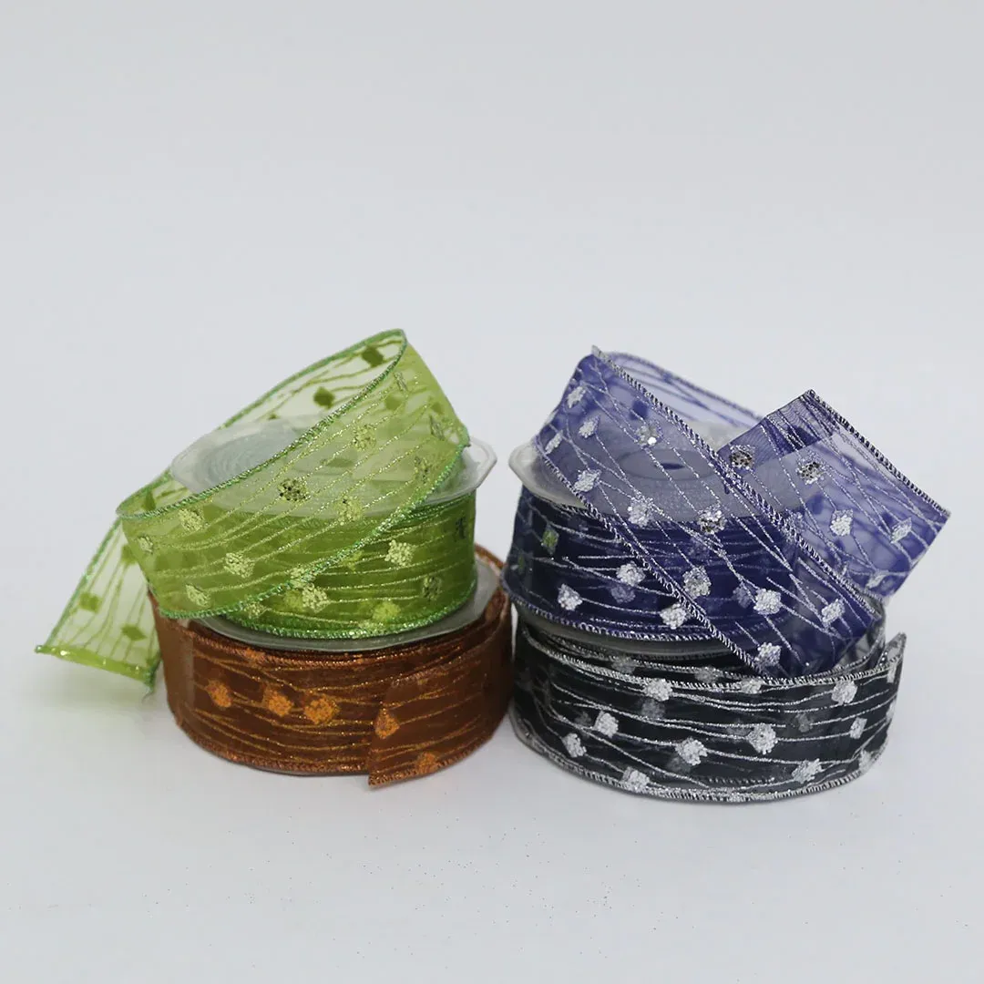 Stripes Pattern Organza Ribbon