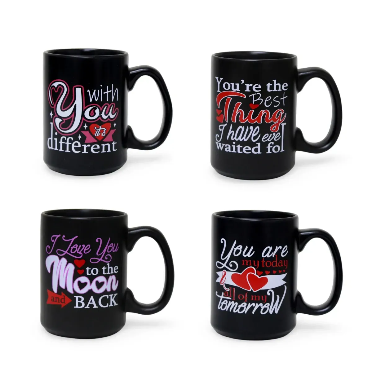 Valentine’s Day Design Black Matt Ceramic Mug