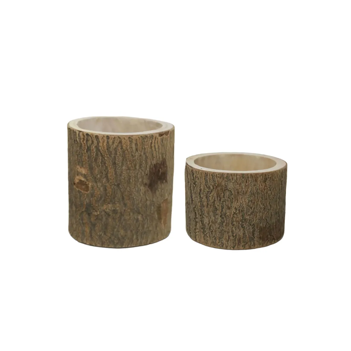 Natural Tree log Wood Flowerpot