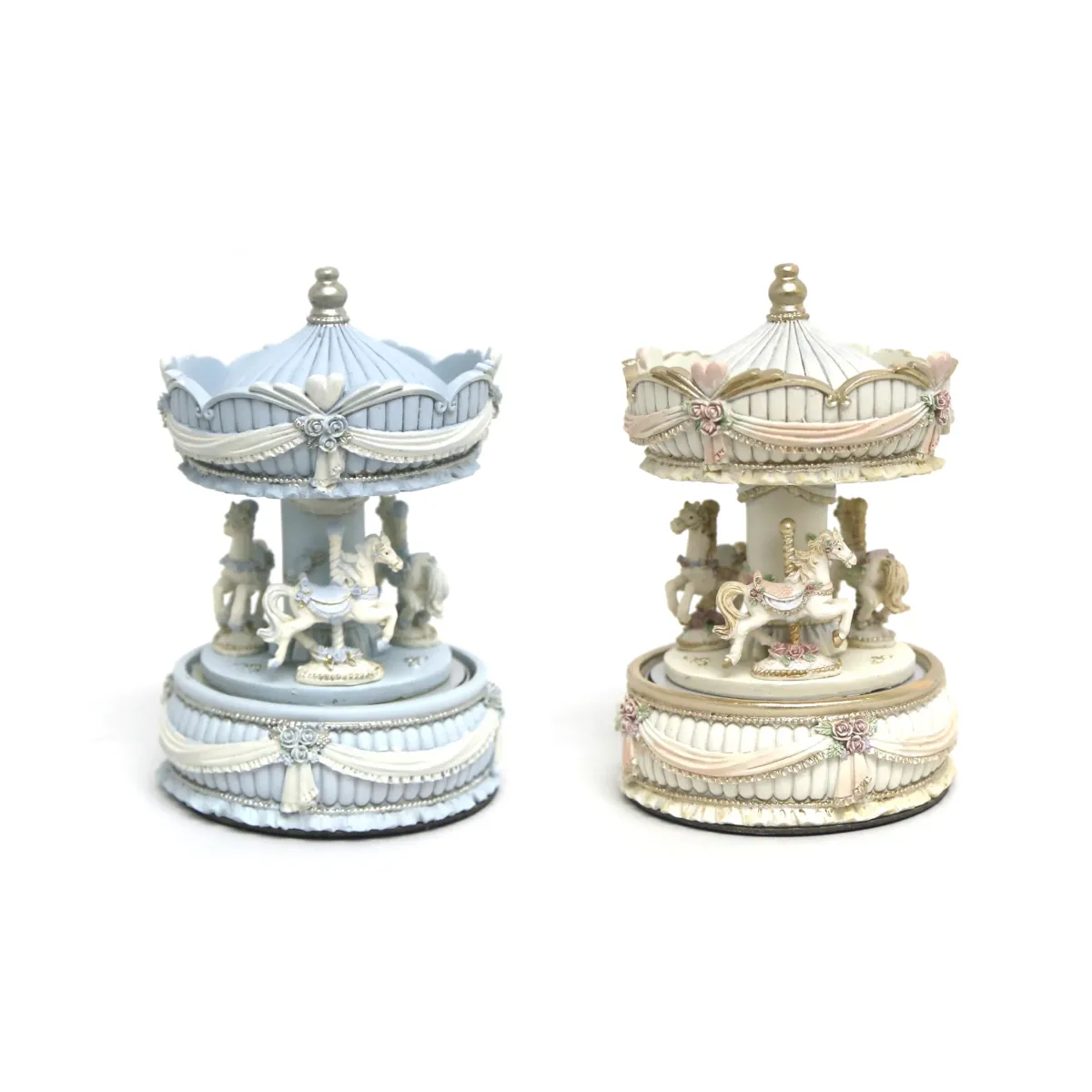 Three Horses Carousel Music Box