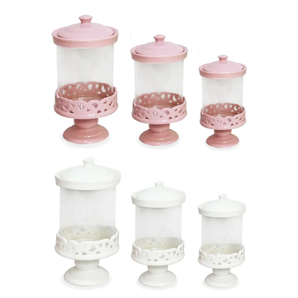 Footed Cylinder Covered Candy Pot