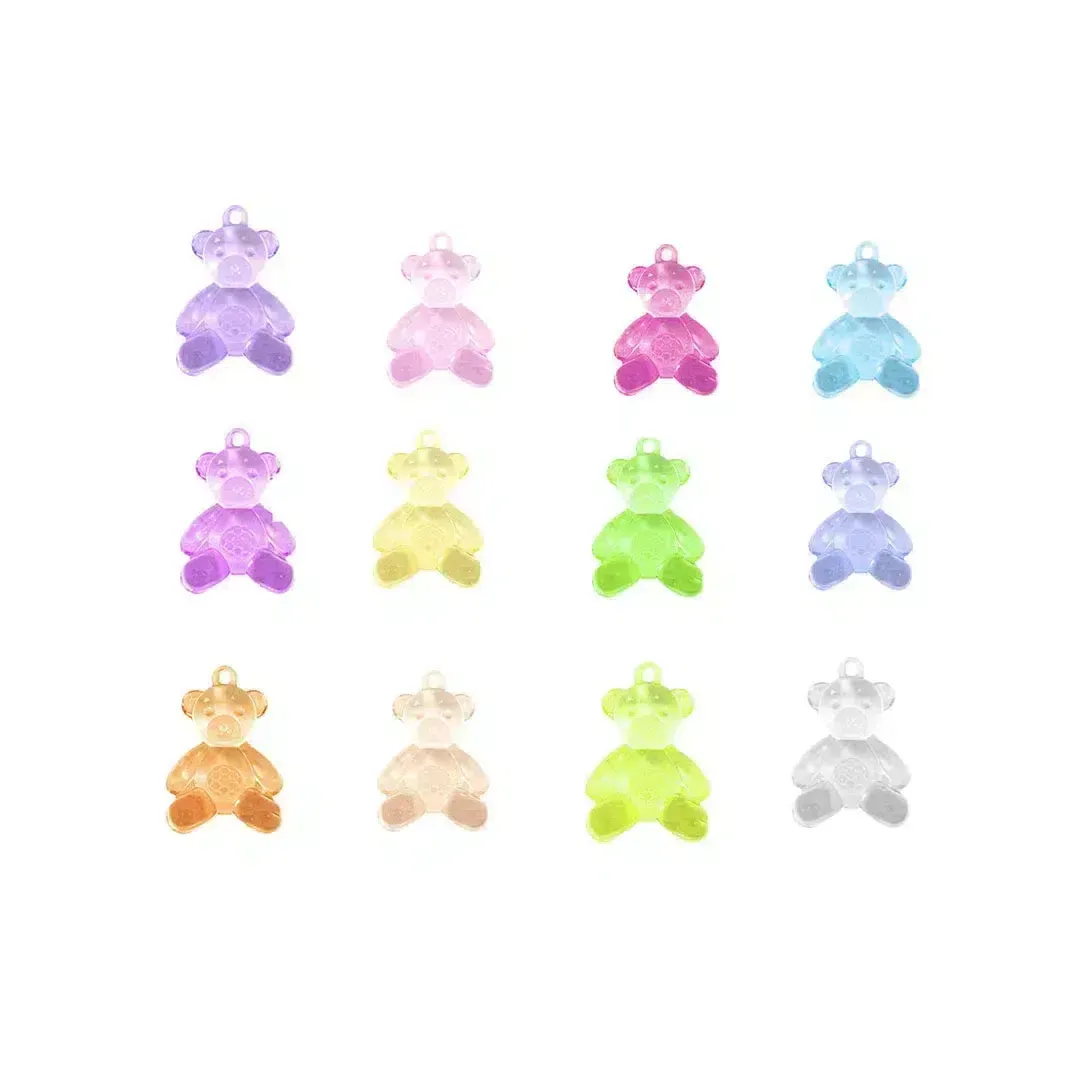Transparent Teddy Bear Holding Ball Beads