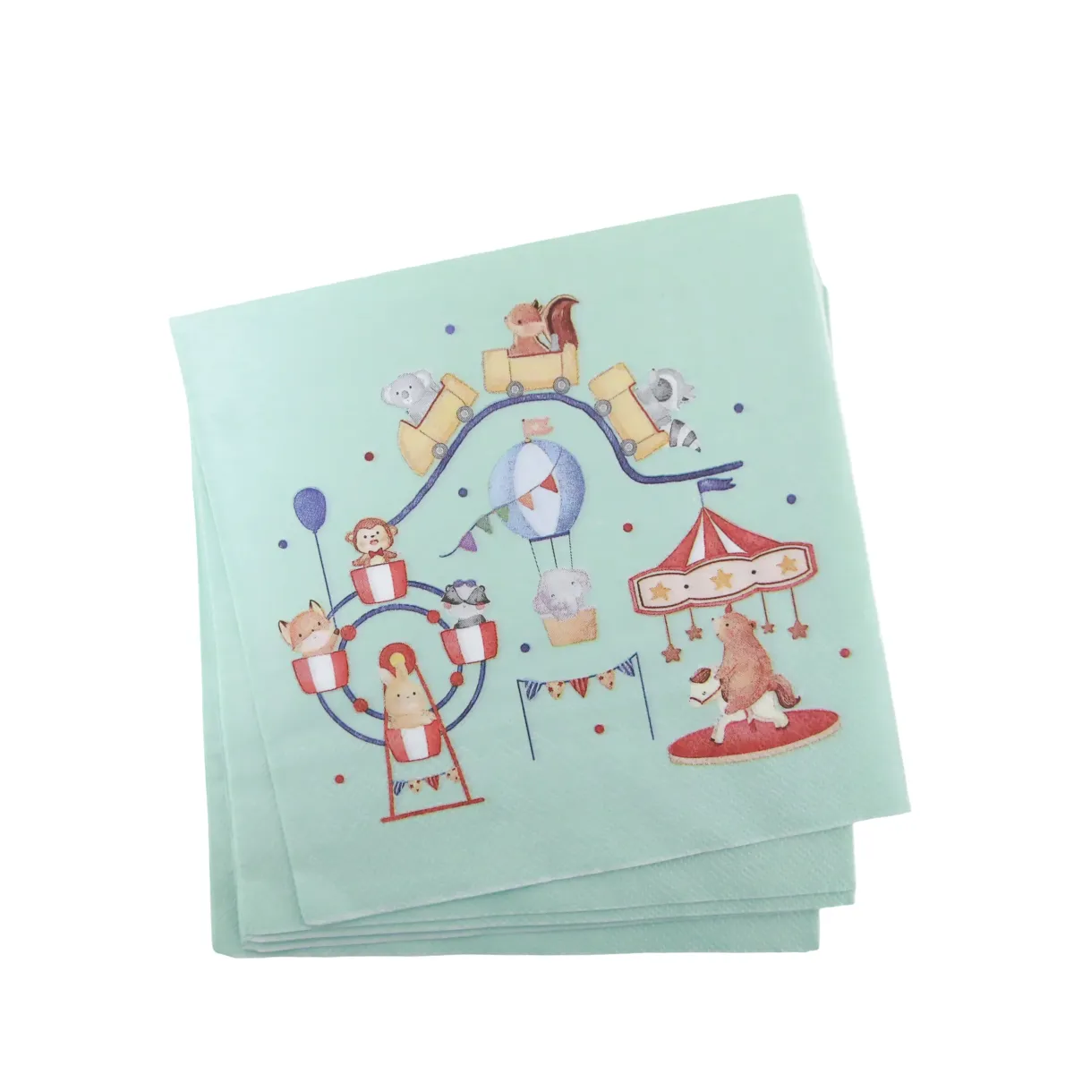 Circus Aqua Party Napkins – Kids Party Table Napkins