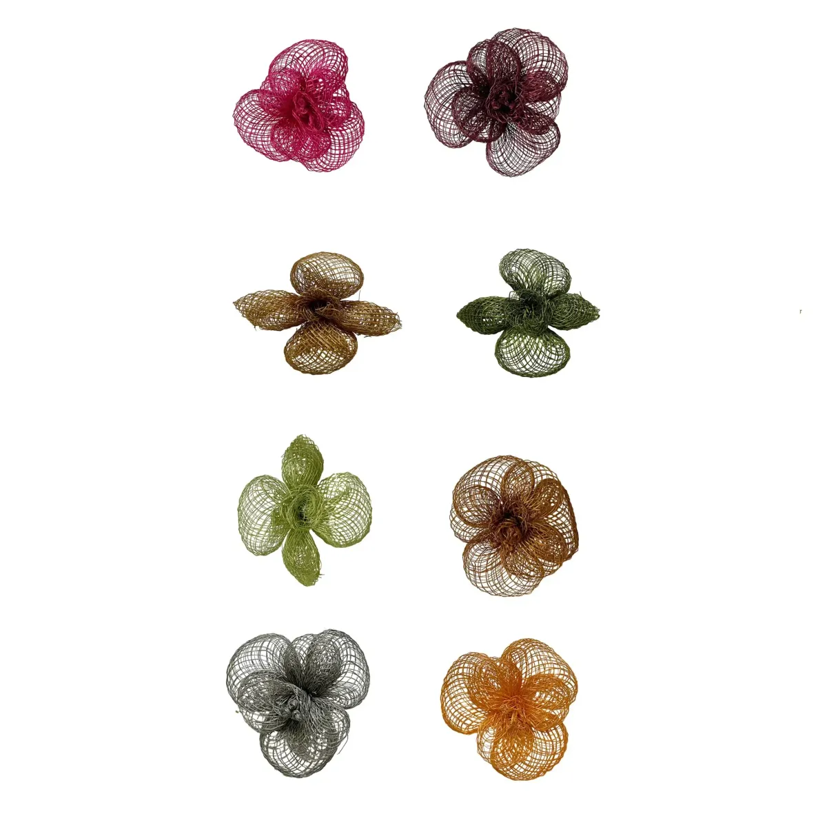 Wired Sinamay Flower Motif – Decorative Craft Accent