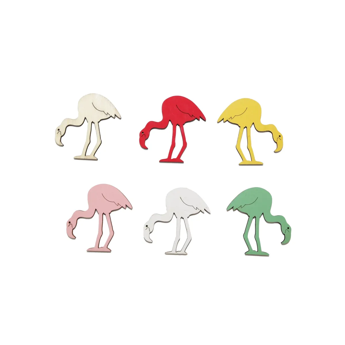 Colorful Wooden Flamingo Motif