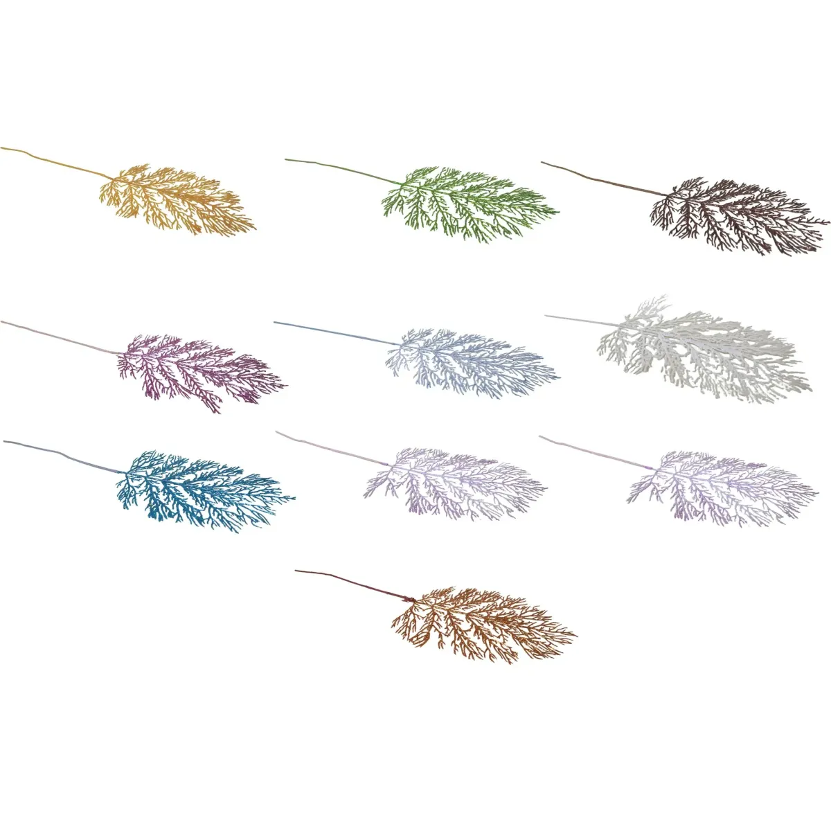 Glittered Cedar Leaf