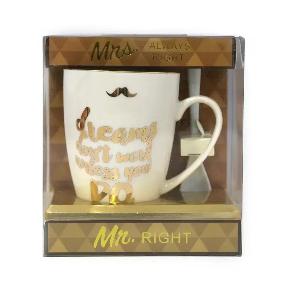 “Dreams Don’t Work Unless You Do ” Flamingo Mug & Spoon Set
