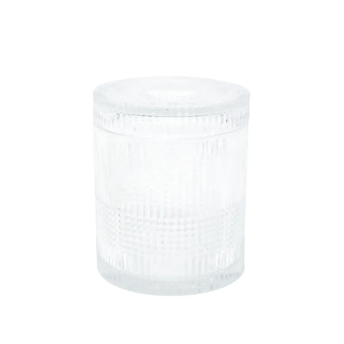 Ribbed Cylindrical Glass Box