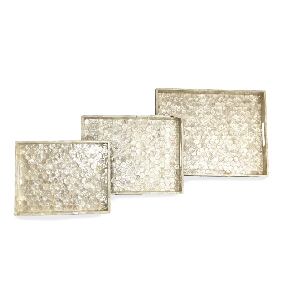 Tray with Hexagon Capiz Shell – Add Elegant Texture to Your Decor!