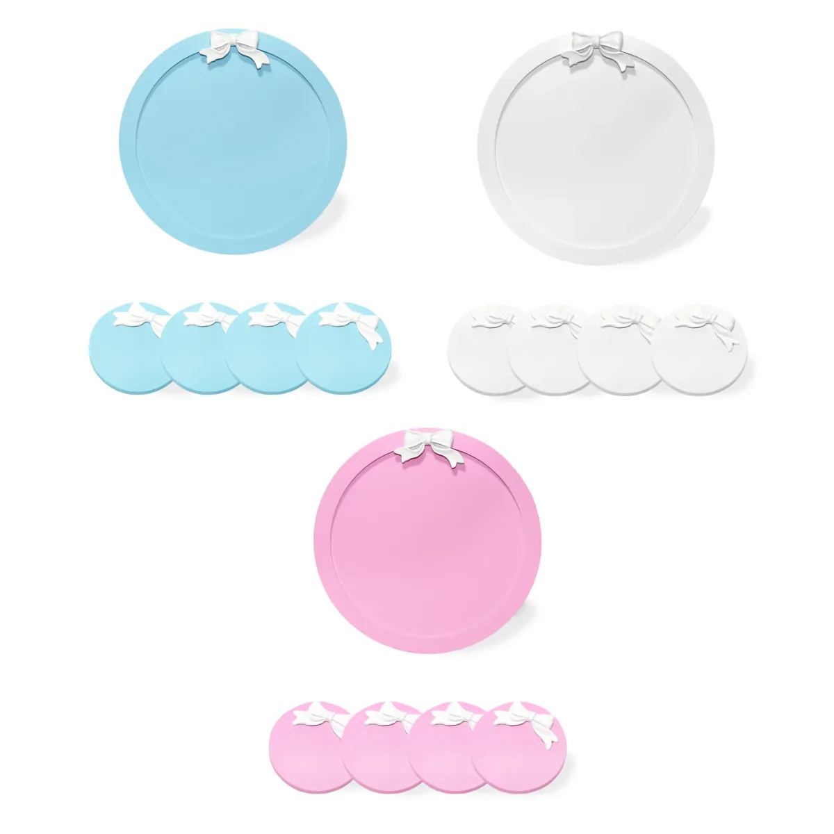 Set of Round Tray & Four  Round Coasters