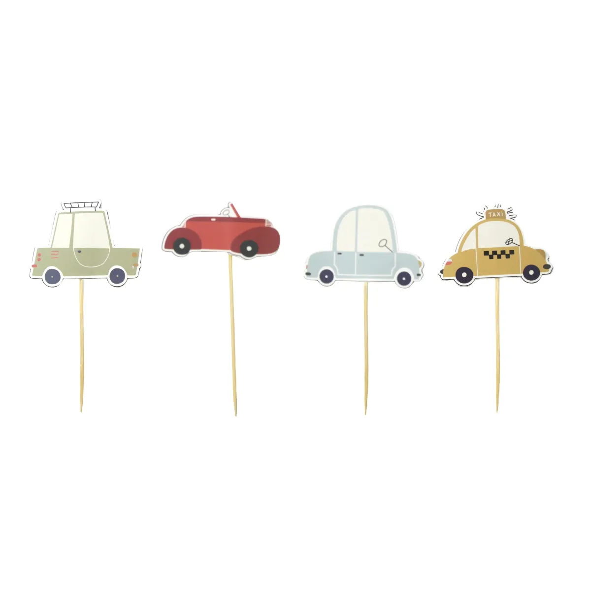 Vintage Cars Cake Picks Retro Party Cupcake Toppers