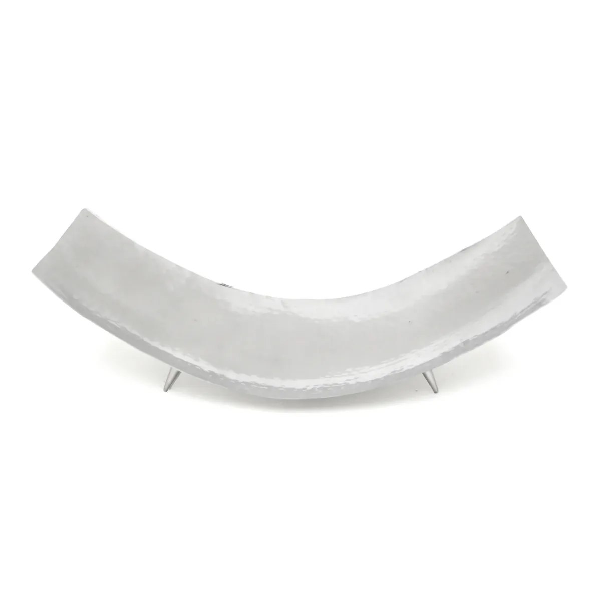 Rectangle Footed Hammered Metal Tray