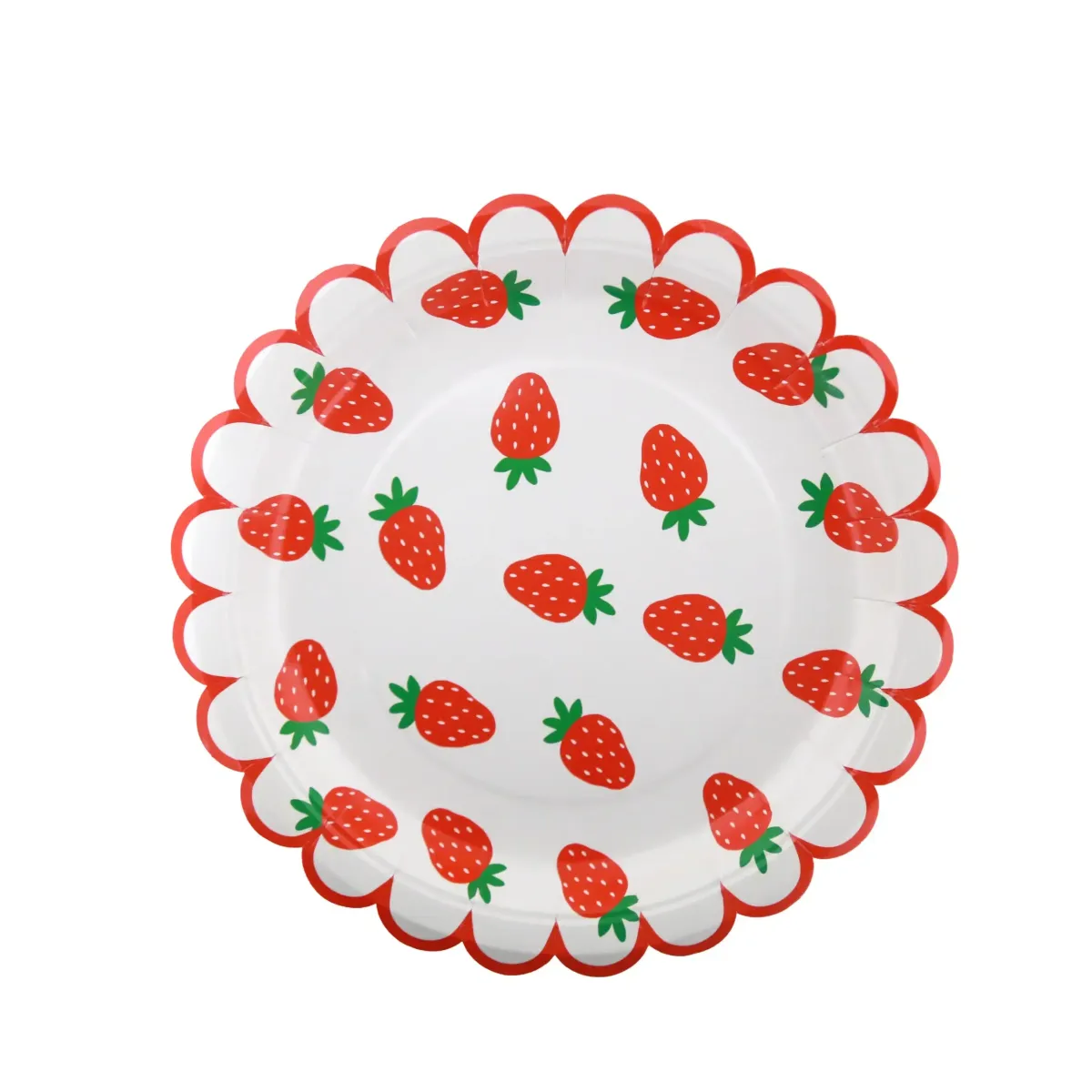 Strawberry Rimmed Carton Plate for Parties and Events