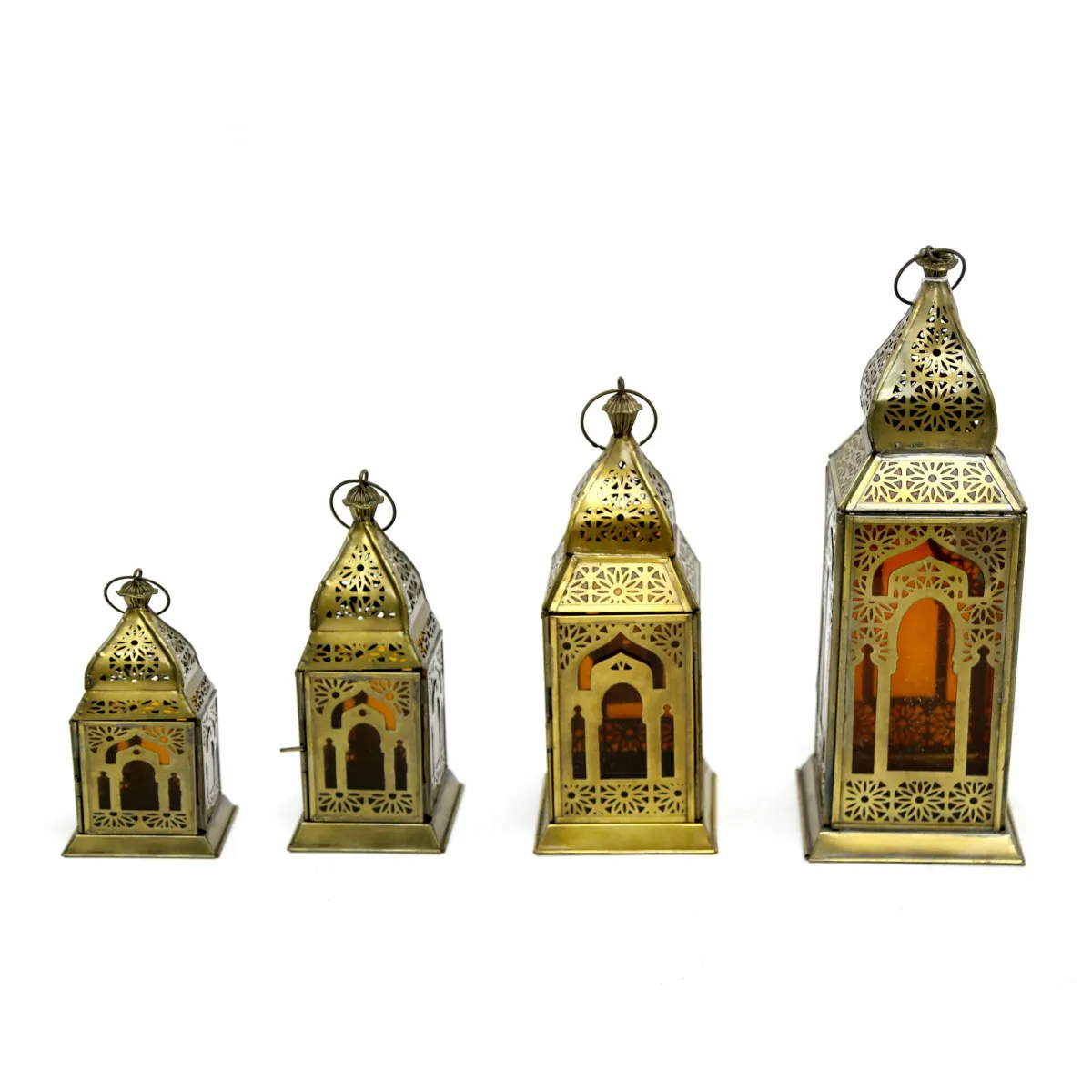 Luminous Elegance: Ornate Metal & Glass Ramadan Lanterns