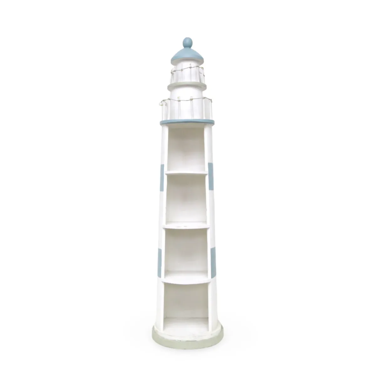 4‑Tier Wooden Lighthouse – Nautical Decorative Tower