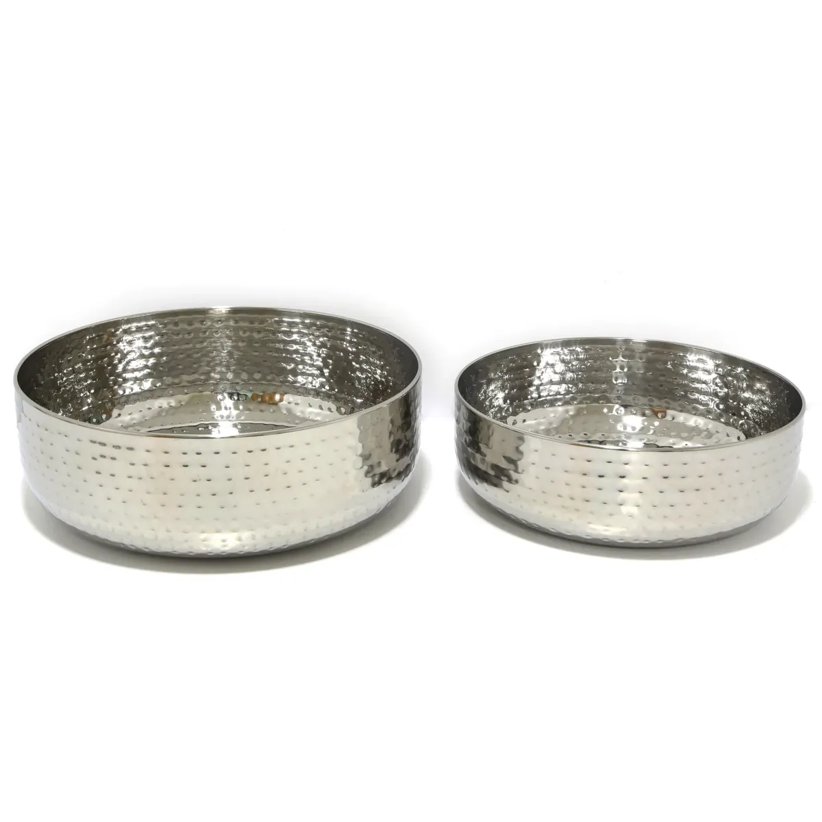 Silver Round Hammered Bowl