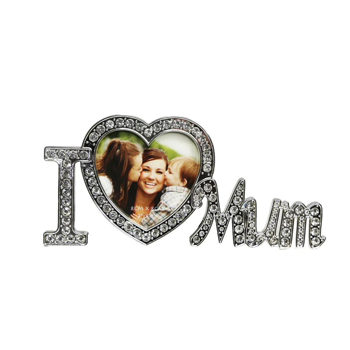 “I Love You Mum” Strassed Heart Photo Frame – Mother’s Day Collection Seasonal Souvenir