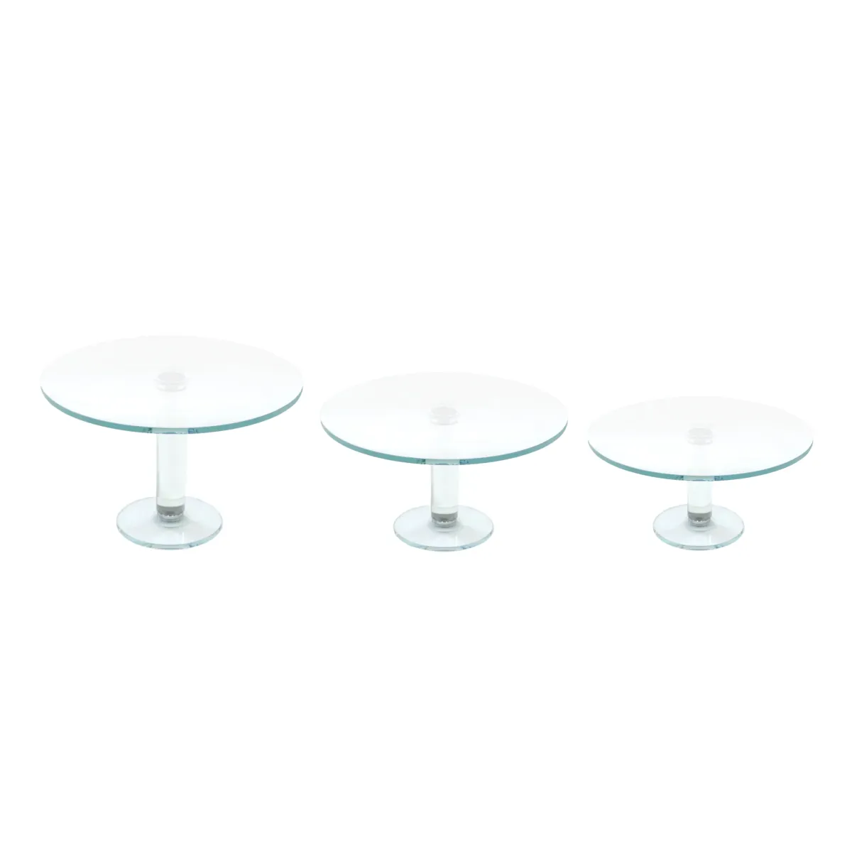 Round Glass Footed Tray