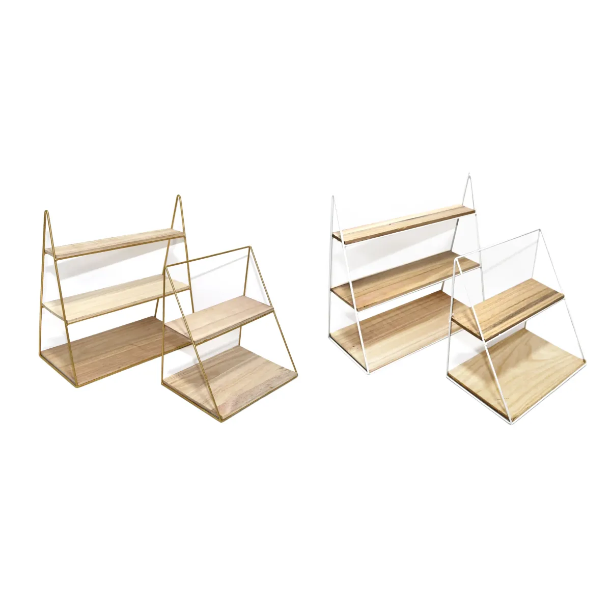 Three Floors Metal & Wooden Display Shelves
