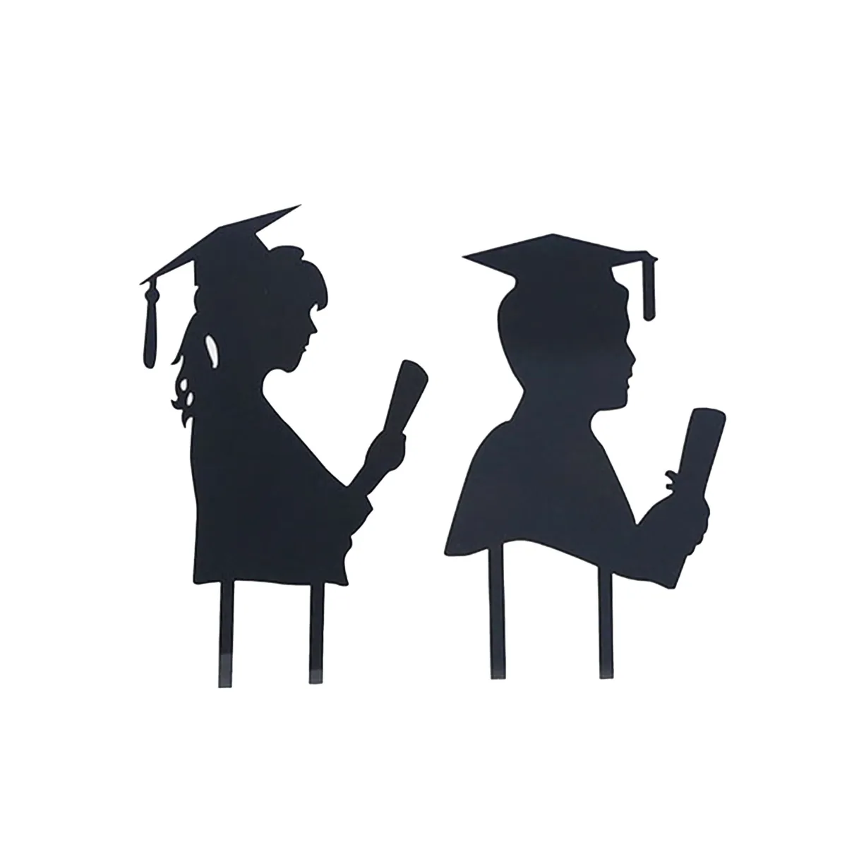 Black Graduate Plexi Cake Topper – Celebrate Your Achievement in Style!