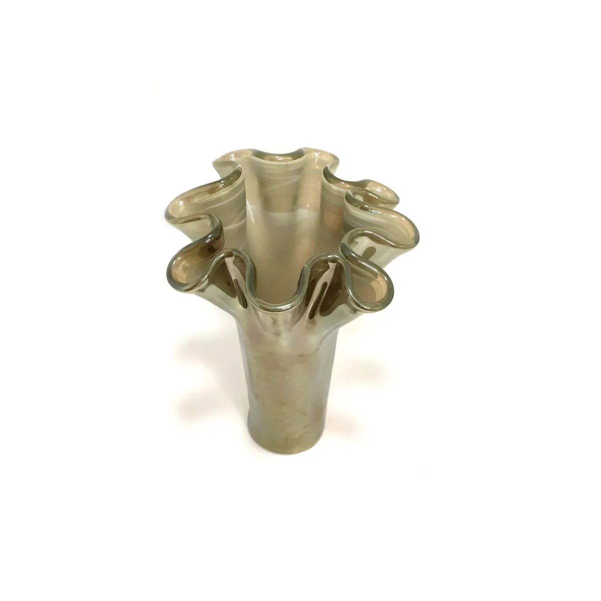 Champagne Ruffled Vase