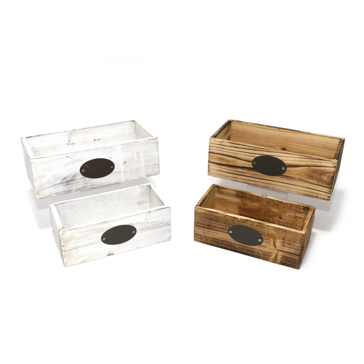 Oval Plaque Metal Rectangle Wooden Tray Set