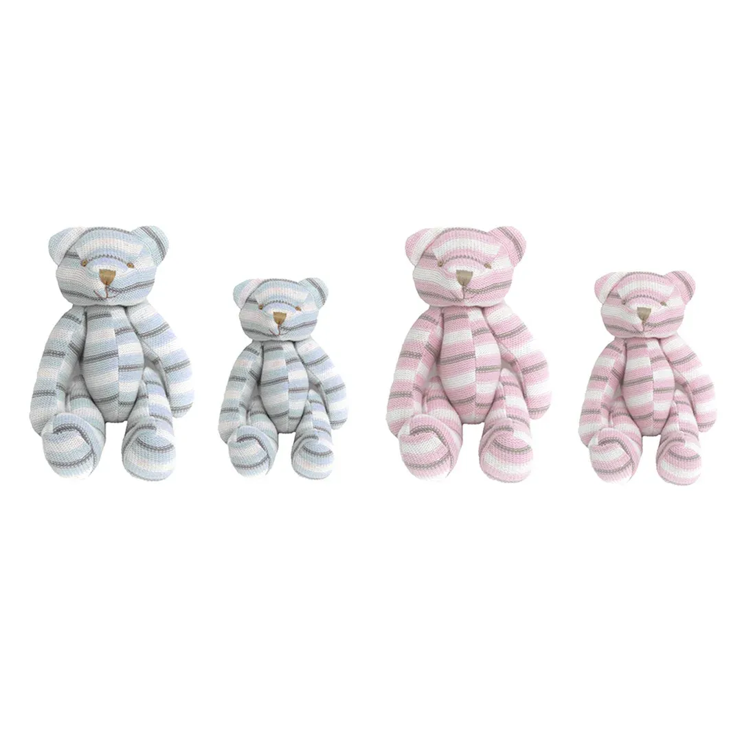 Striped Knit Bear – Cozy Decorative Toy