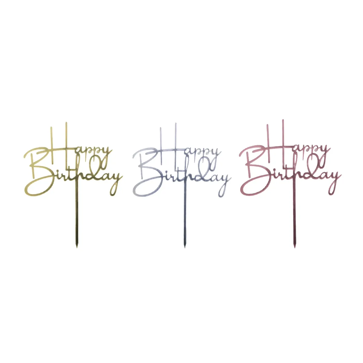 Happy Birthday Cake Topper Acrylic Party Decor