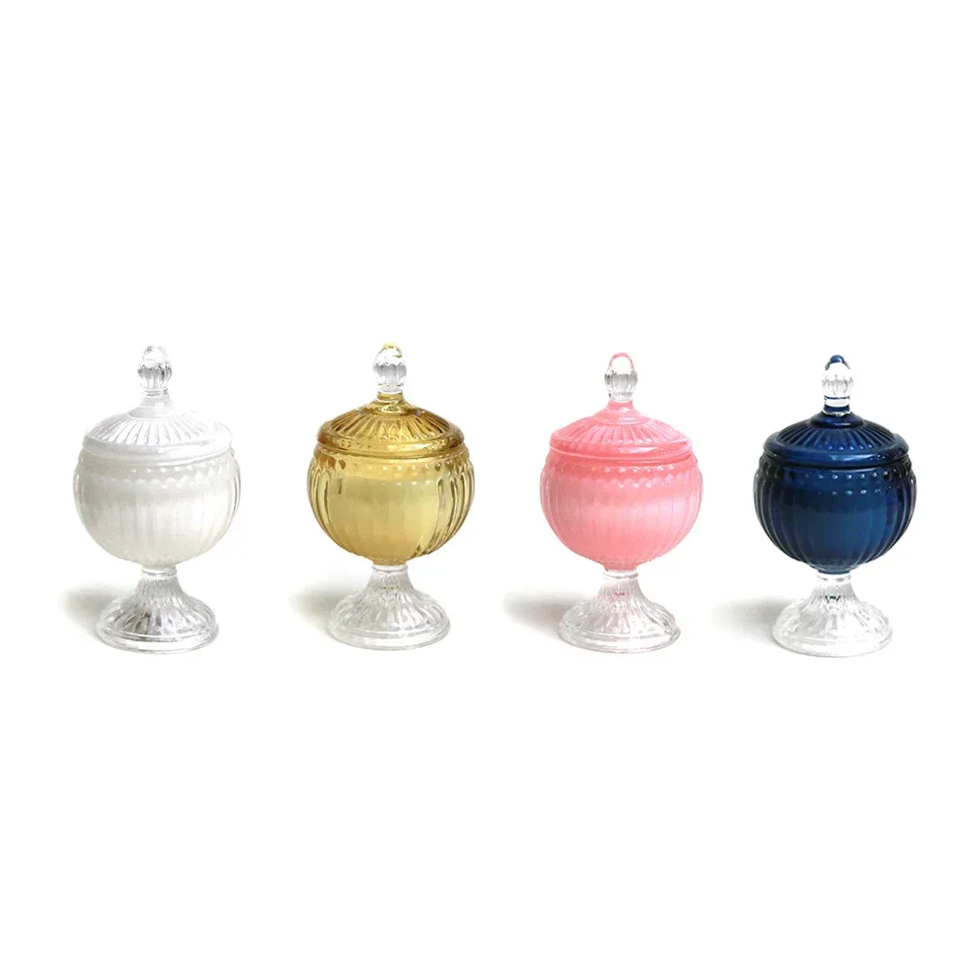 Ribbed Glass Stand Bonbonniere Candle Souvenir