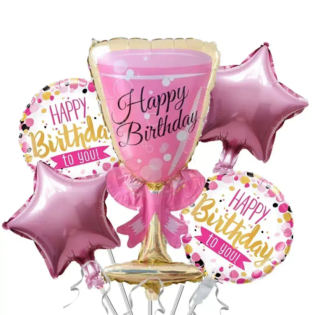 Celebration Cup “Happy Birthday” Helium Collection – Toast to a Memorable Celebration!
