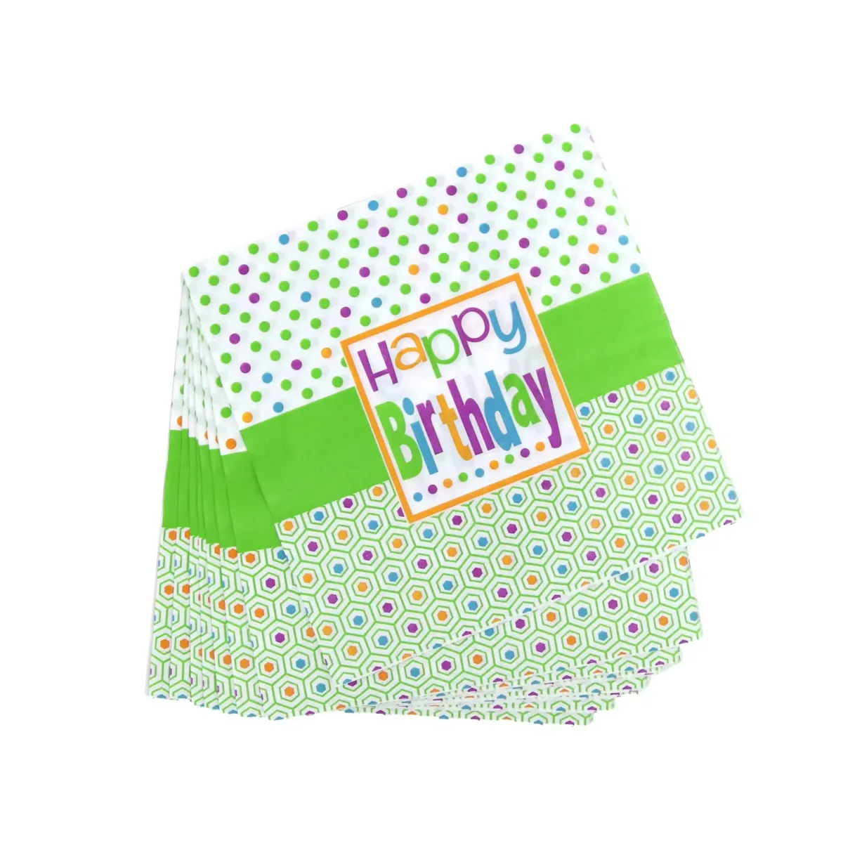 “Happy Birthday” Green Designed Napkin – Celebrate with Fresh Style!