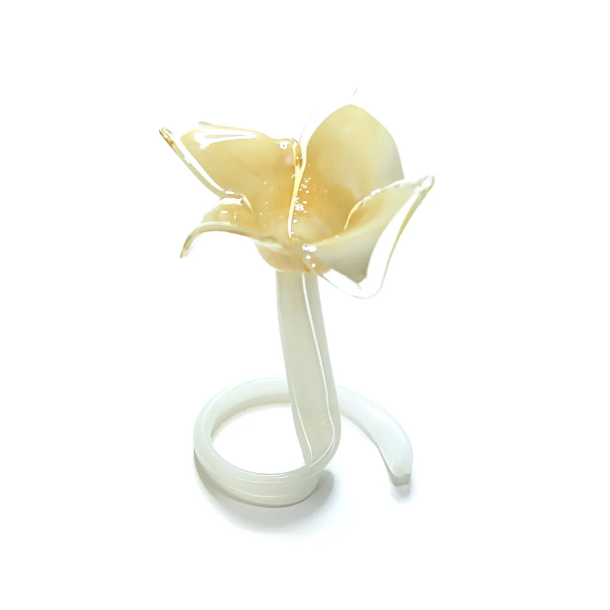 White Honey Flower Spiral Base Candle Holder