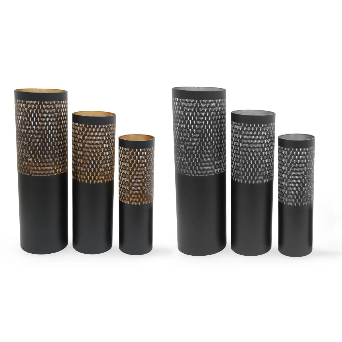Black Cylinder Metal Vase