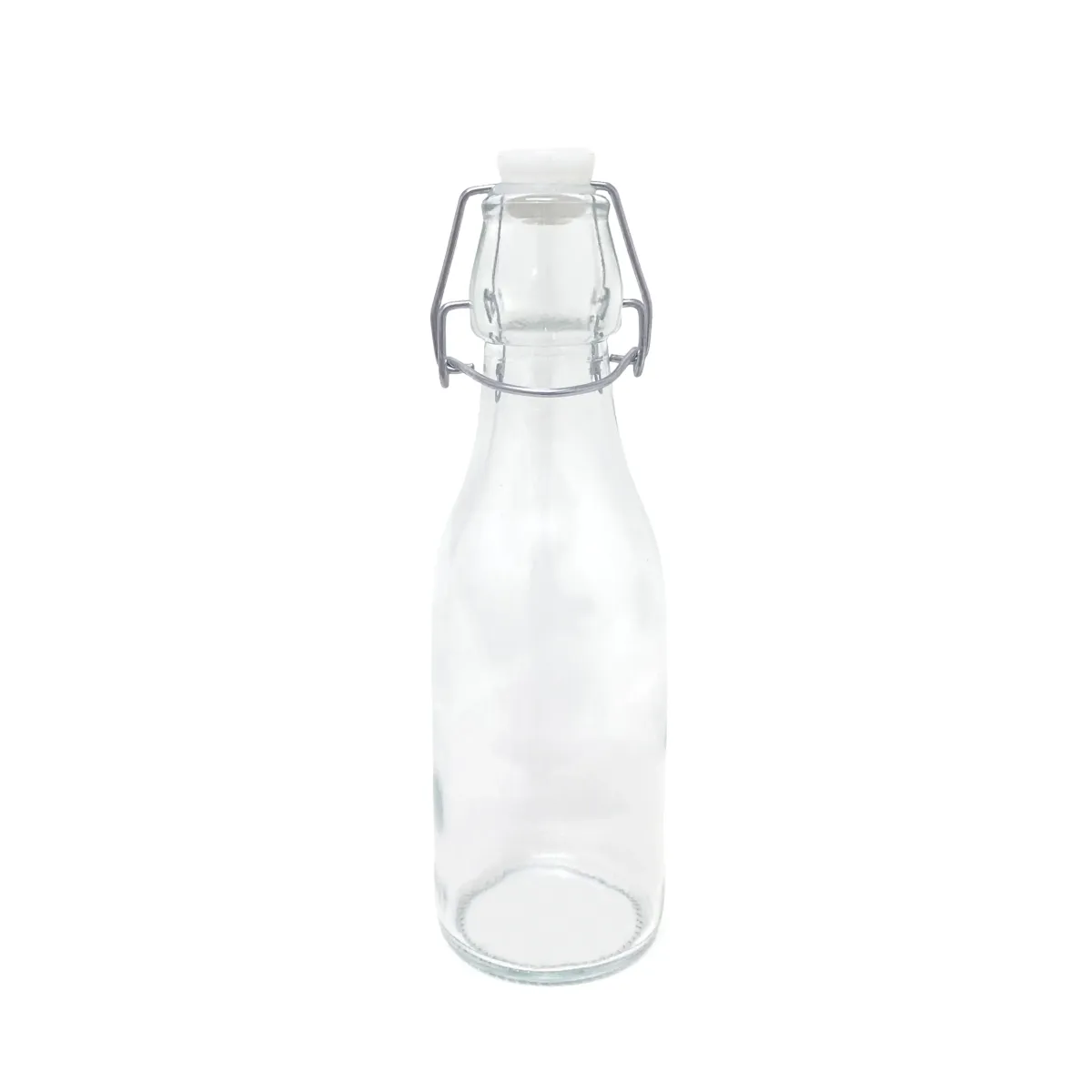 Clear Glass With Plastic Lid Bottle