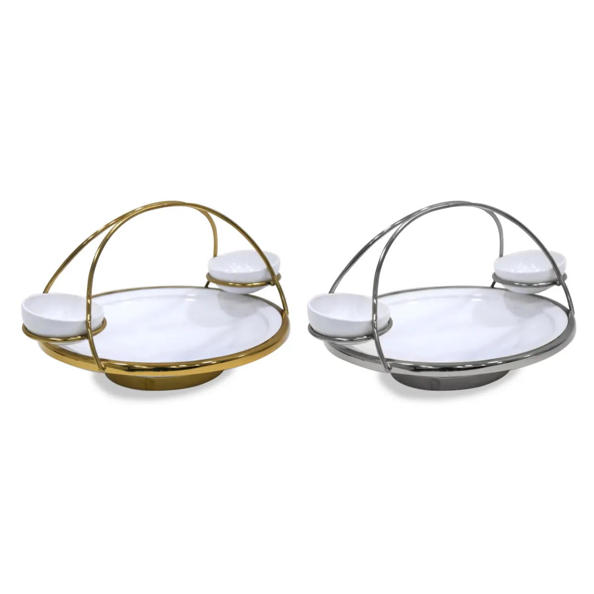 Three Ceramic Fruit Dish Basket