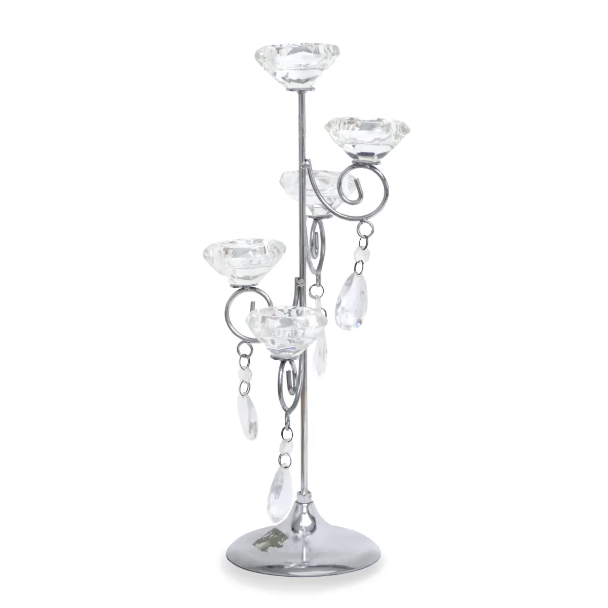 Pendulum Crystals Candle Holder – Elegant 42 cm Accent