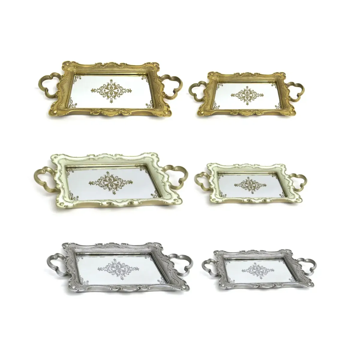 Mirror Base Rectangle Vintage Tray