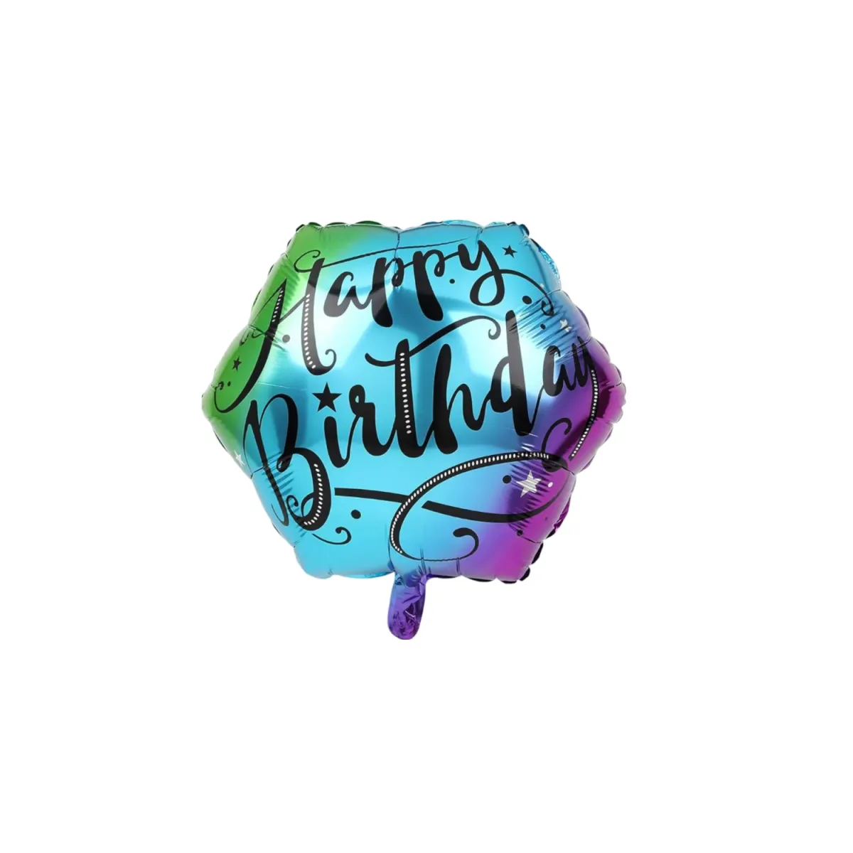 Hexagon Gradient “Happy Birthday” Balloon – Celebrate with Modern Elegance!