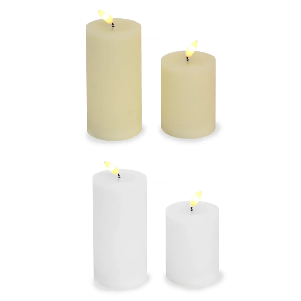 Cylinder Led Ribbed Candle