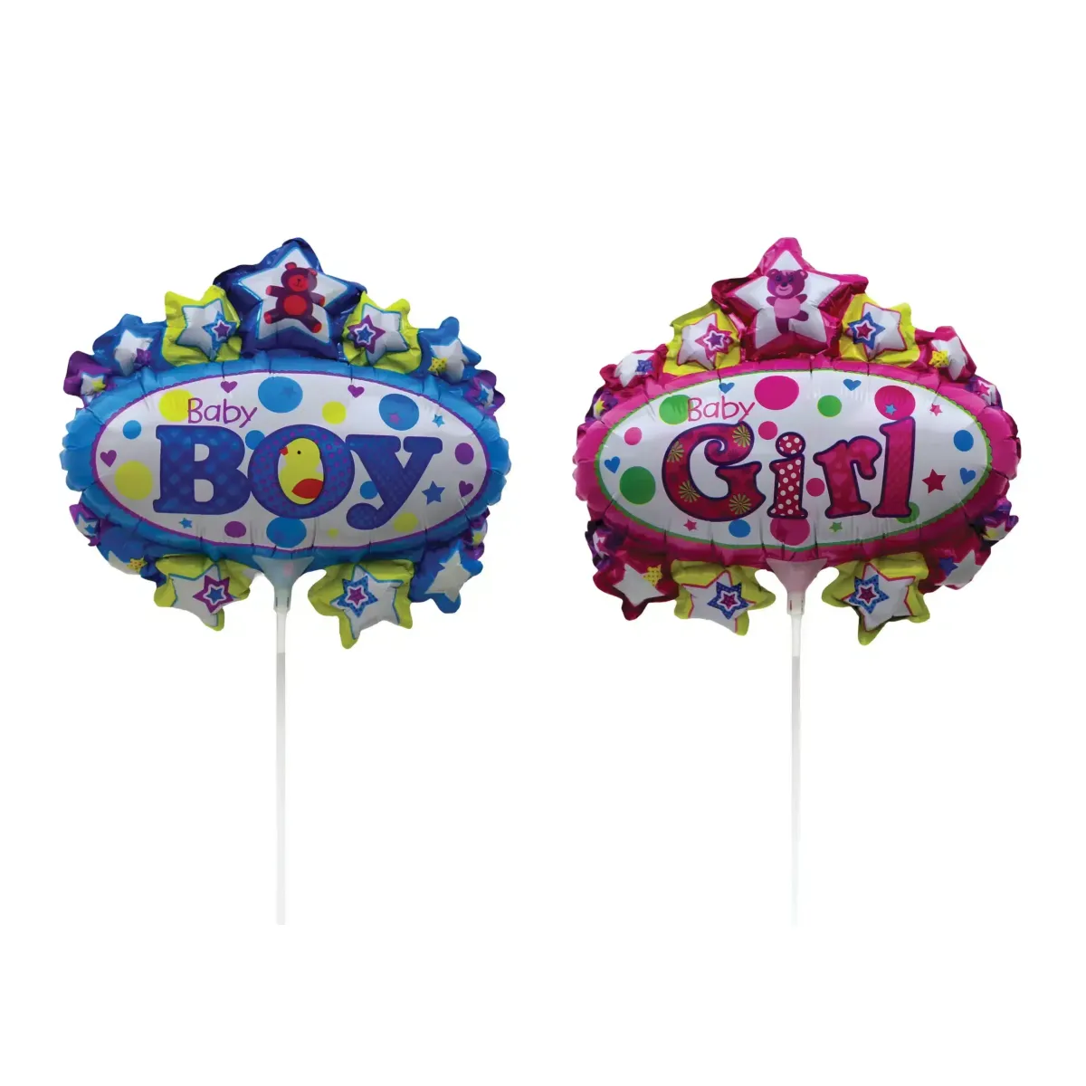 Baby Gender Reveal Foil Balloon on a Stick – Must-Have Accessories Party Item | Articles Party Decor Essential